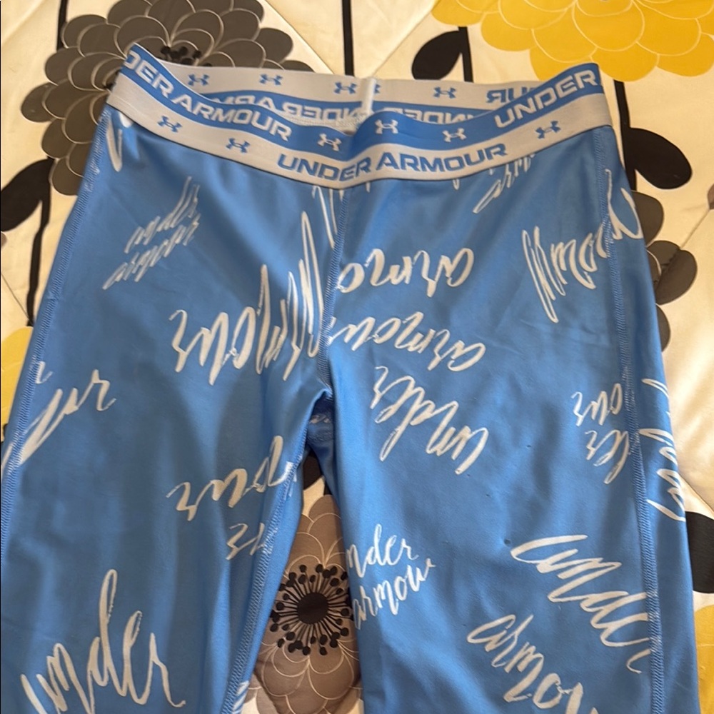 Under Armour Blue Compression Leggings and top
